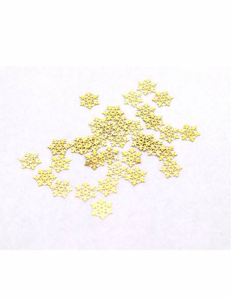Decorazione metallica fiocco di neve oro (30pz)